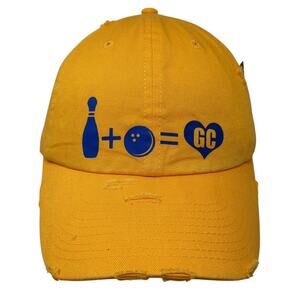 Bowling Slideback Baseball Cap Yellow One Size Distressed Kb Ethos Vintage
